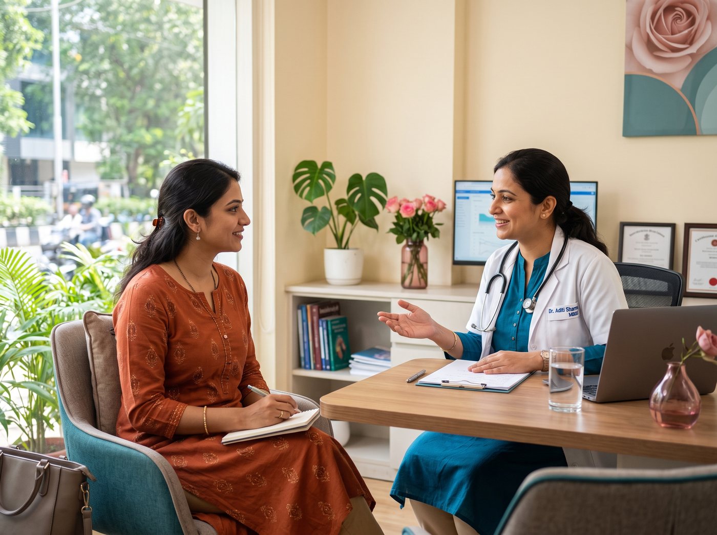 Woman consulting a doctor — women's health at Ankur